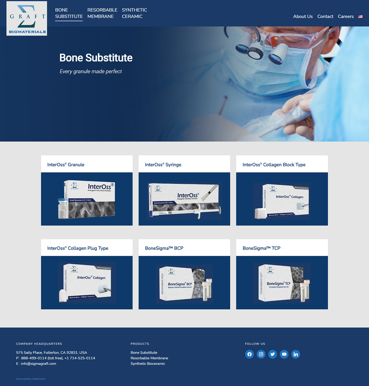 The before version of the all products page shown in one screenshot.